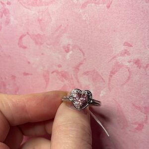 Elegant Pink Heart Ring